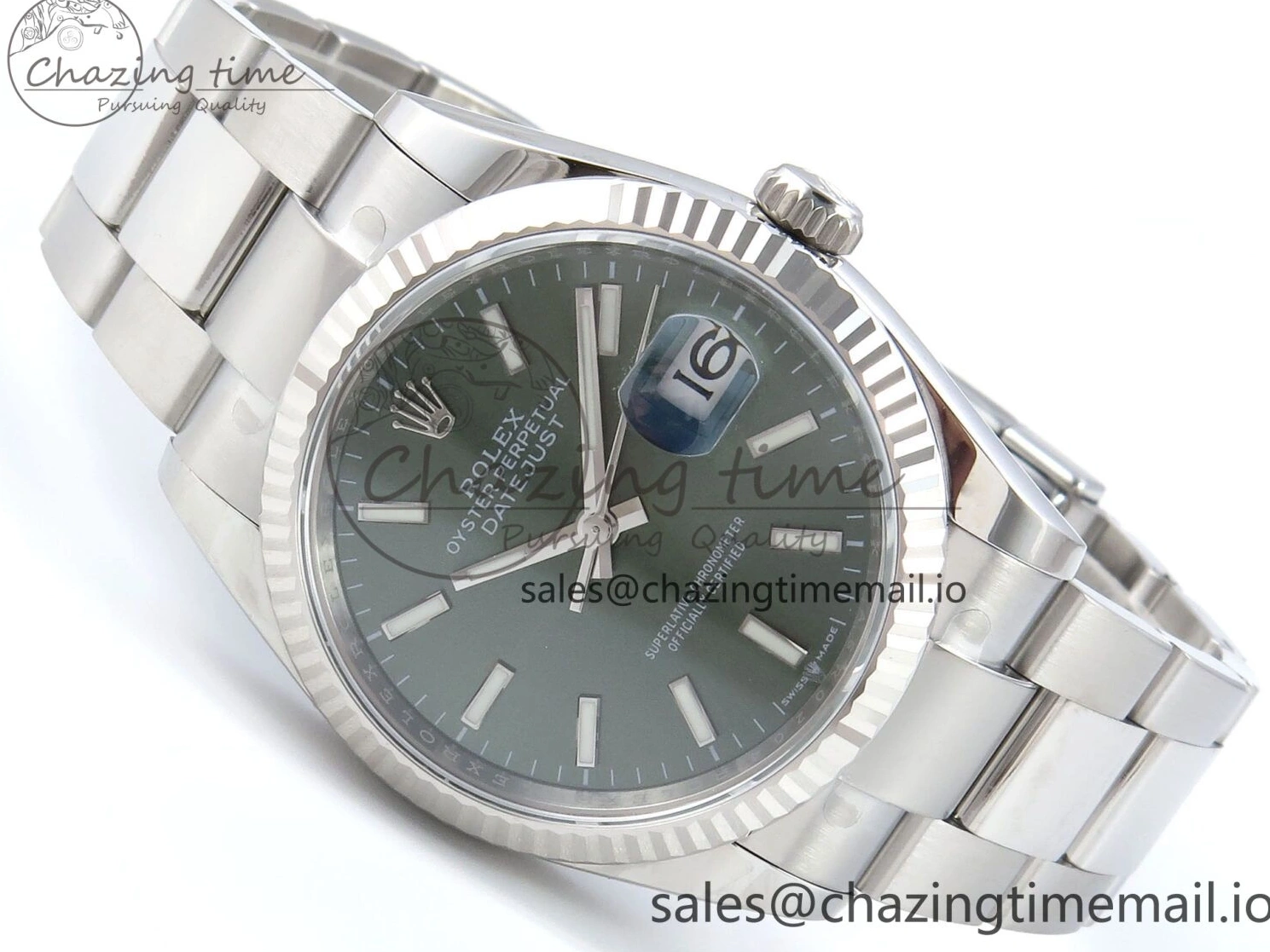 Dial EWEF DateJust 126234 A3235 Bracelet on Stick 36 Green Edition Oyster Best 0509